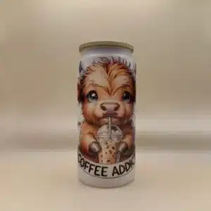 Don't mess with my coffee Highland cow glass tumbler