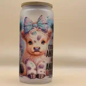 Even my Anxiety has anxiety cow glass tumbler