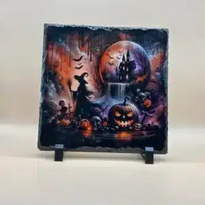 Whimsical Halloween Slate Plaques - Spooky Handcrafted Decor