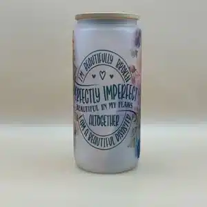 "Perfectly Imperfect Glass Tumbler – Unique & Motivational